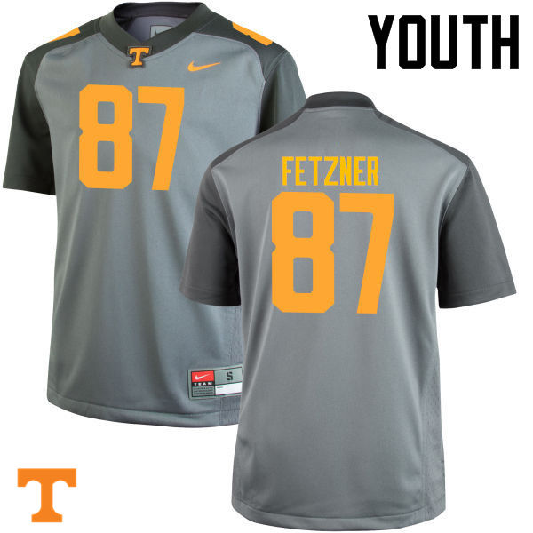 Youth #87 Logan Fetzner Tennessee Volunteers College Football Jerseys-Gray - Click Image to Close